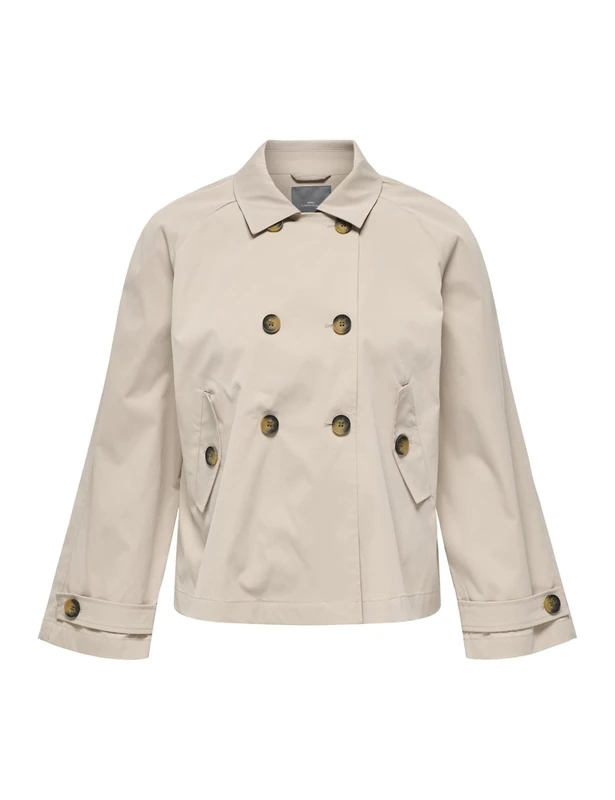 Only Carmakoma Carapril Life OTW Noos Women's Short Trench Coat, Oxford Tan, S