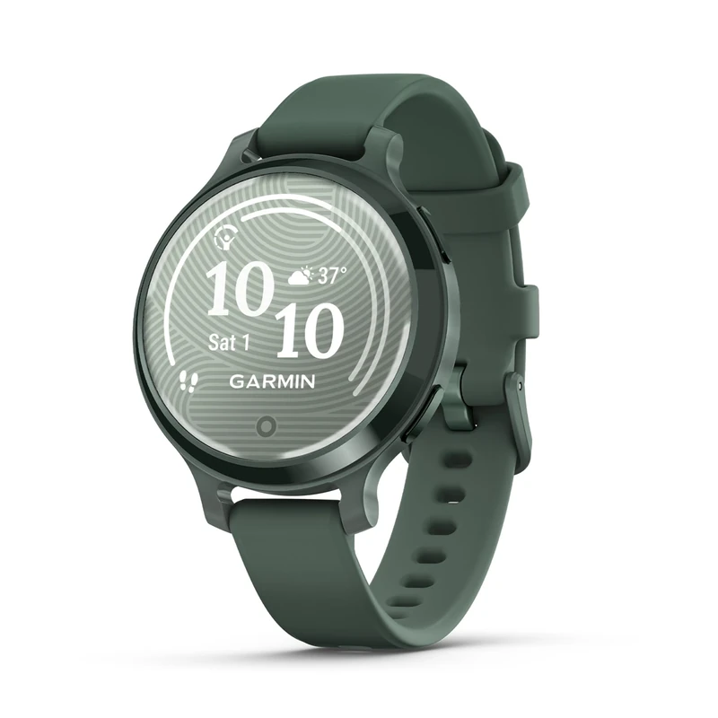 Garmin Lily 2 Active GPS 35mm Smartwatch, Stylish Smaller watch, Fitness Tracker with Hidden Display, Sports apps,Patterned Lens, Bright Touchscreen Display, up to 9 days battery life, Jasper Green