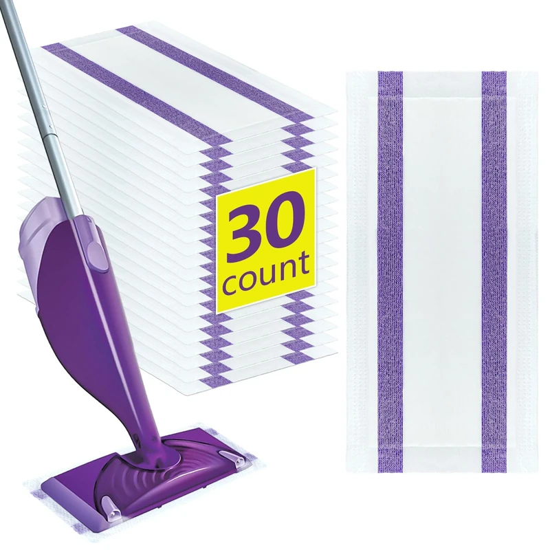 30 Pads Power Mop Refills for Flash Powermop，Floor Wipes for Flash,Floor Cleaning Absorbing Lock Home Surface Pad Multi-Surface.
