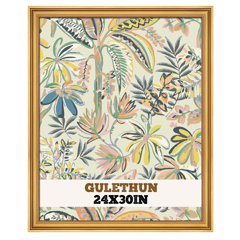 GULETHUN 24x30 Frame, Transitional Modern Design Picture Frames, 24 by 30 Rustic Poster Frame for Home Decor, Gold Vintage Photo Frame, Horizontal or Vertical Display, Choose Size & Color