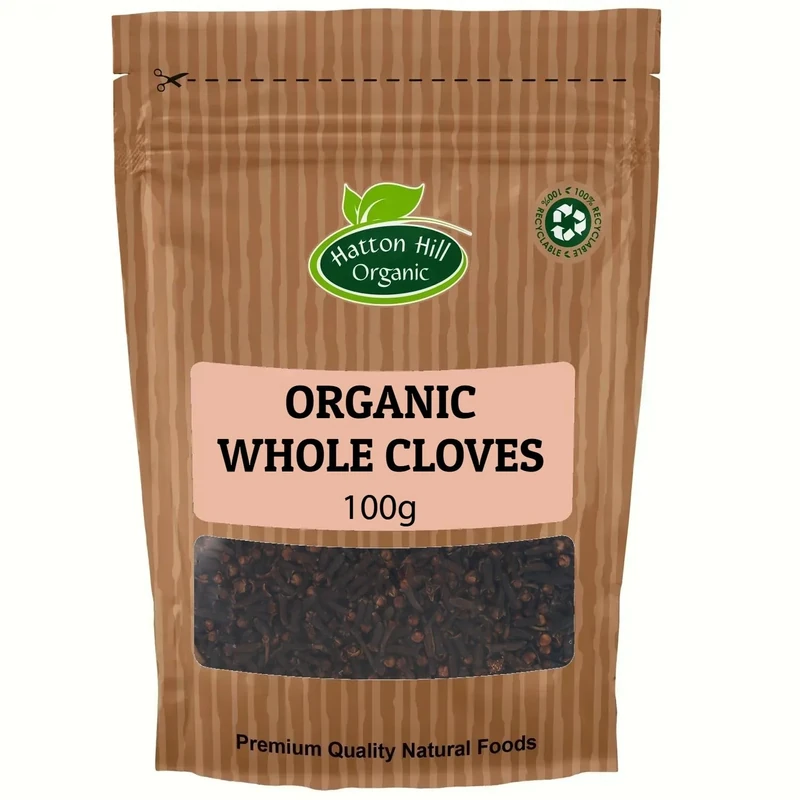 Organic Whole Cloves 100g by Hatton Hill Organic | Rich, Aromatic, and Versatile Spice for Sweet & Savoury Dishes