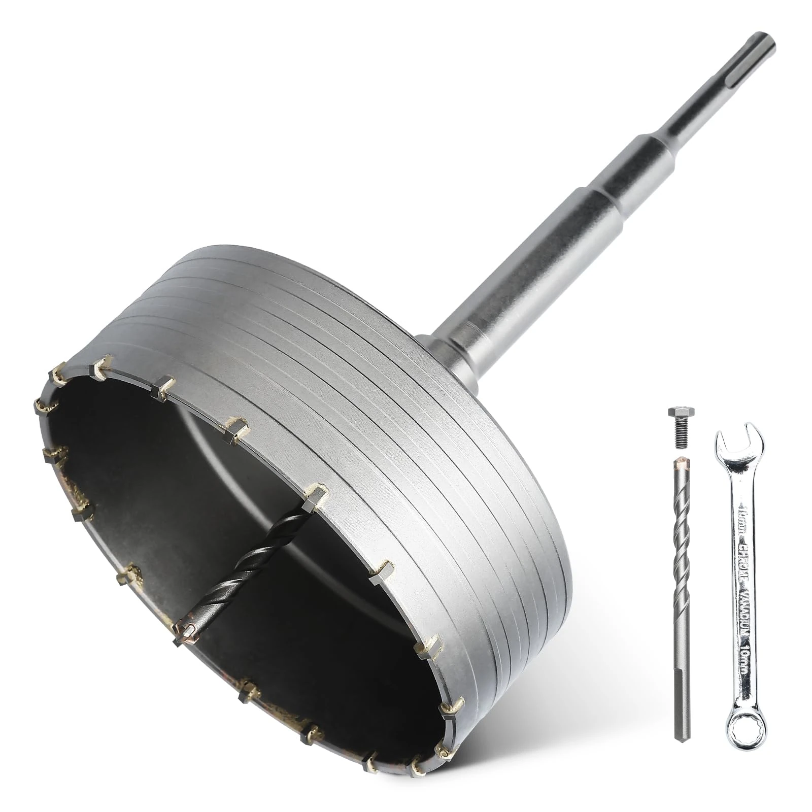 hsawbit 160mm Core Drill Bit SDS Concrete Hole Cutter with 220mm SDS Shank, Masonry Hole Saw Wall Hole Cutter Holesaw for Concrete Brick Wall Stone