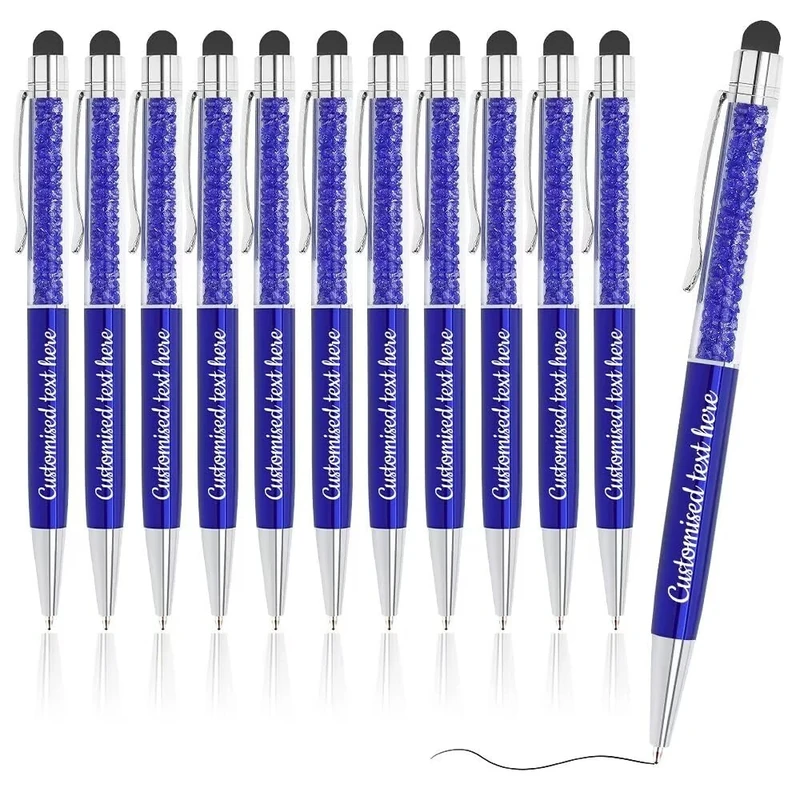 FENGHUO Personalized Ballpoint Pen with Multi-Function Stylus,156pcs Bulk Custom Pens,Metal Retractable Ballpoint Pen,Custom Ballpoint Pen with Beautiful Stone,Dad's Day/Mother's Day Gifts