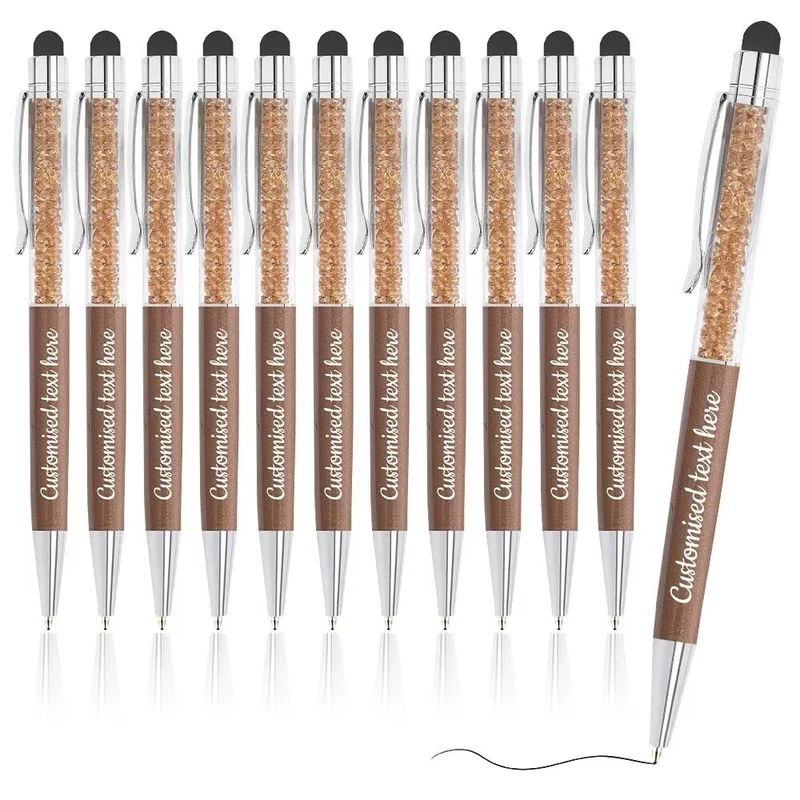 FENGHUO 156 Cute Custom Pens,Stylus Pen with Name Text,Personalized Crystal Ballpoint Pens,Bulk Customized Pens for Corporations/Hotels/Banks,Metal Retractable Pens