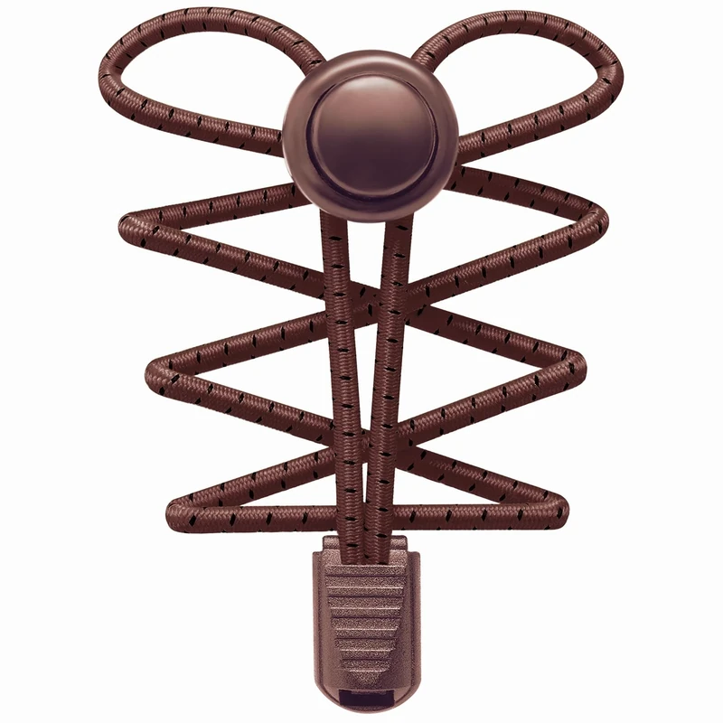 Stepace [2 Pairs No Tie Elastic Shoe Laces for Adults and Kids-One Size Fit All Brown Black