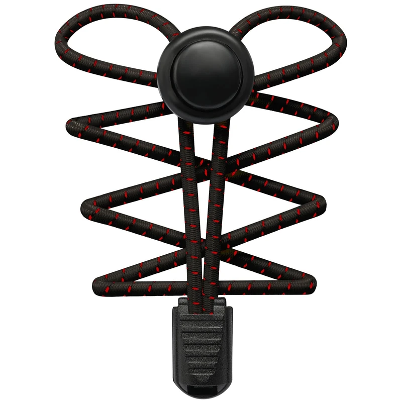 Stepace [2 Pairs No Tie Elastic Shoe Laces for Adults and Kids-One Size Fit All Black Red