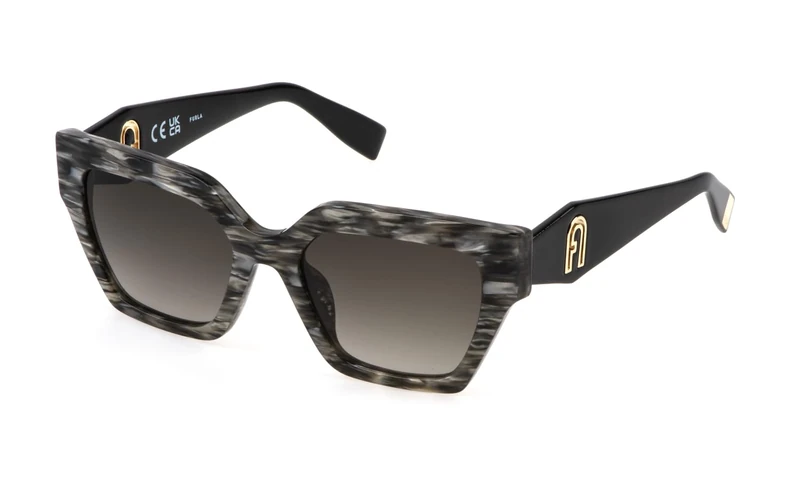 Furla Women's Sfu811 Sunglasses, Striped Grey, 54/19/140