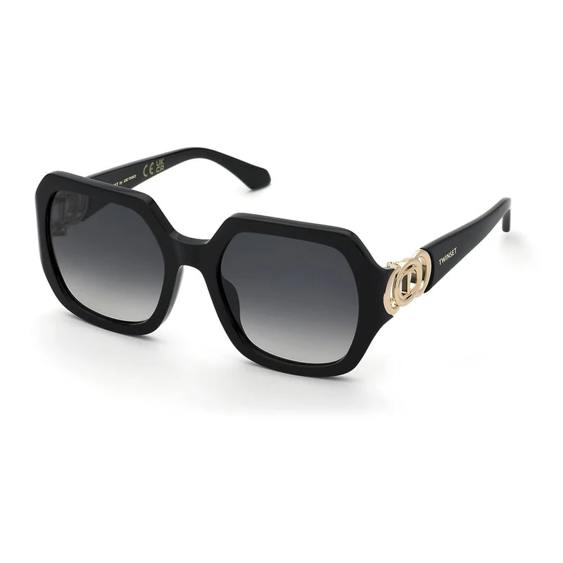 TWINSET Women's Stw066 Sunglasses, Black (Shiny Black), 55/20/140