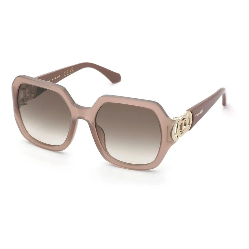 TWINSET Women's Stw066 Sunglasses, Shiny Opal Pink, 55/20/140