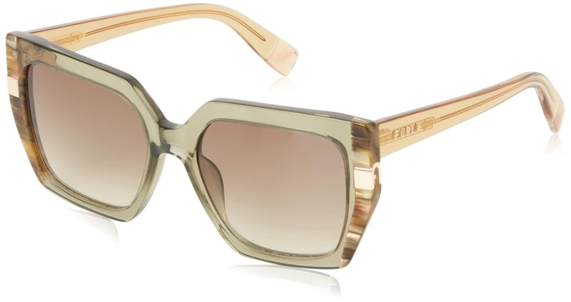 Furla Women's Sfu818 Sunglasses, Shiny Transp.Military Green, UK 44