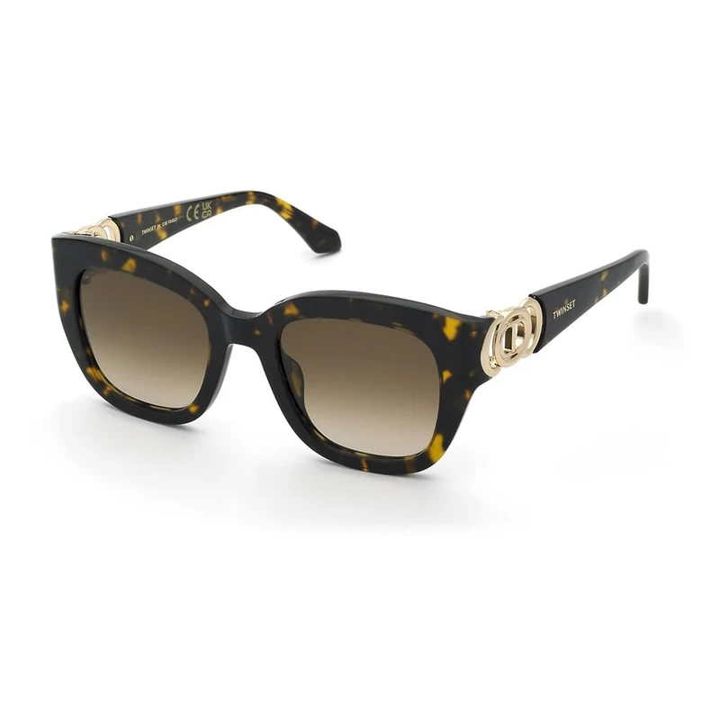 TWINSET Women's Stw065 Sunglasses, Shiny Brown, Yellow Havana, 51/21/140