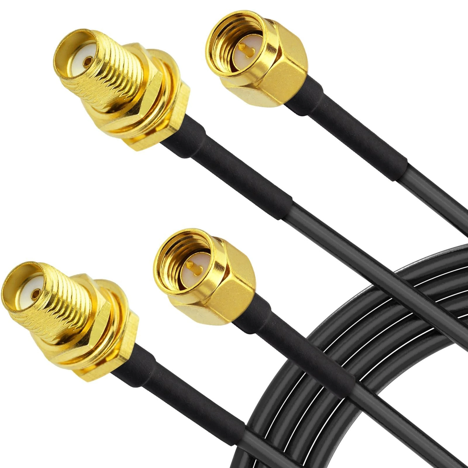 Superbat SMA WiFi Antenna Extension Cable 1m,2Pcs Male to Female RG174 Coaxial Cable 50ohm for 4G LTE Router, Gateway Modem, PCIe Network Card, RTL-SDR USB Dongle Adapter, GPS/WiFi/SDR Equipment etc