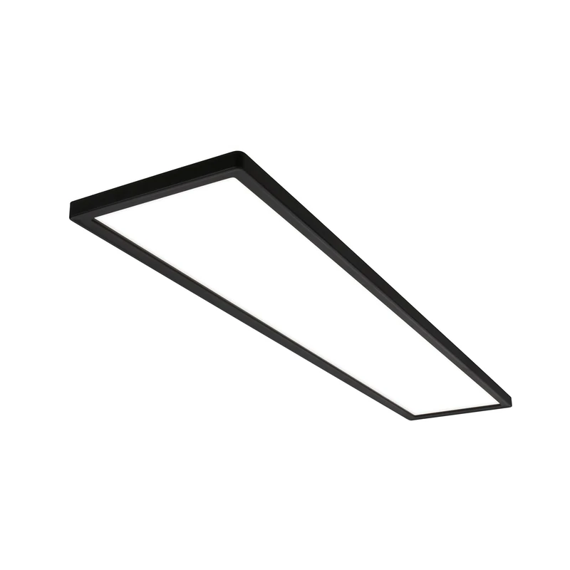 Briloner - LED Ceiling Light, Dimmable Ultra Slim Panel Lamp, Backlight Effect, Neutral White Light, Flush Mount, 36W,4800 Lum, Ceiling Lights Living Room, Kitchen, Office, 98x20x3 cm, Black