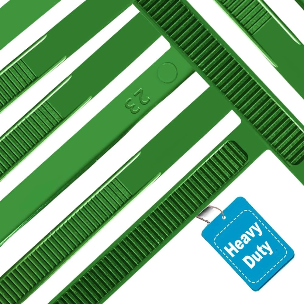 Cable Ties,300mm×7.6mm Heavy Duty with 70 kg Tensile Strength Large UV Resistant Strong Nylon Cable Zip Ties(100 Pieces),Green