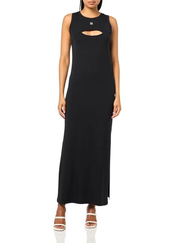HUGO Women's Ivy Long Lounge Dress, Solid Black, M - Image 1