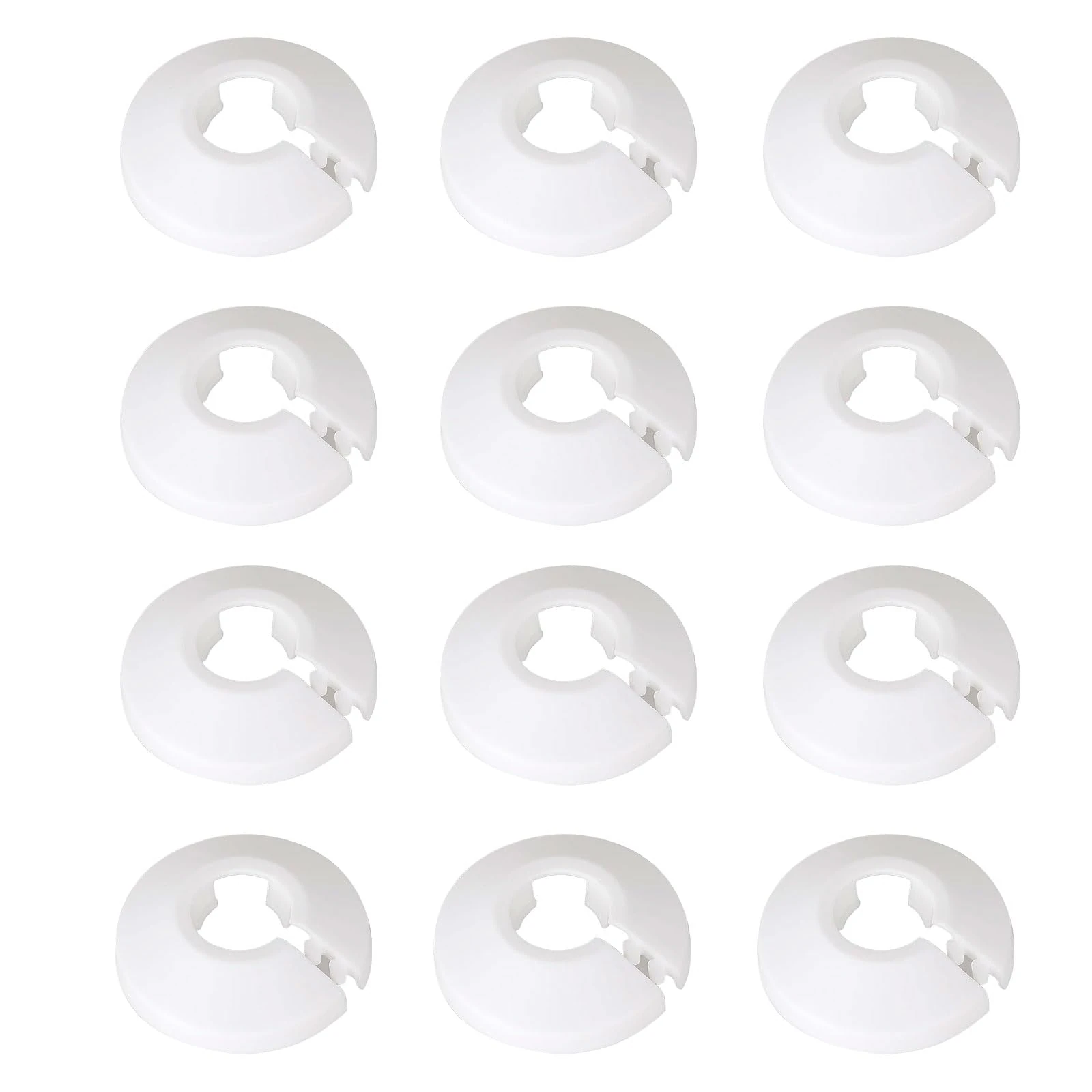 iwiio 12Pcs Radiator Pipe Covers White Radiator Pipe Collars, Water Pipe Cover Decoration Wall Pipe Cover, Plastic White Radiator Pipe Covers for 15MM Diameter Pipe Decoration
