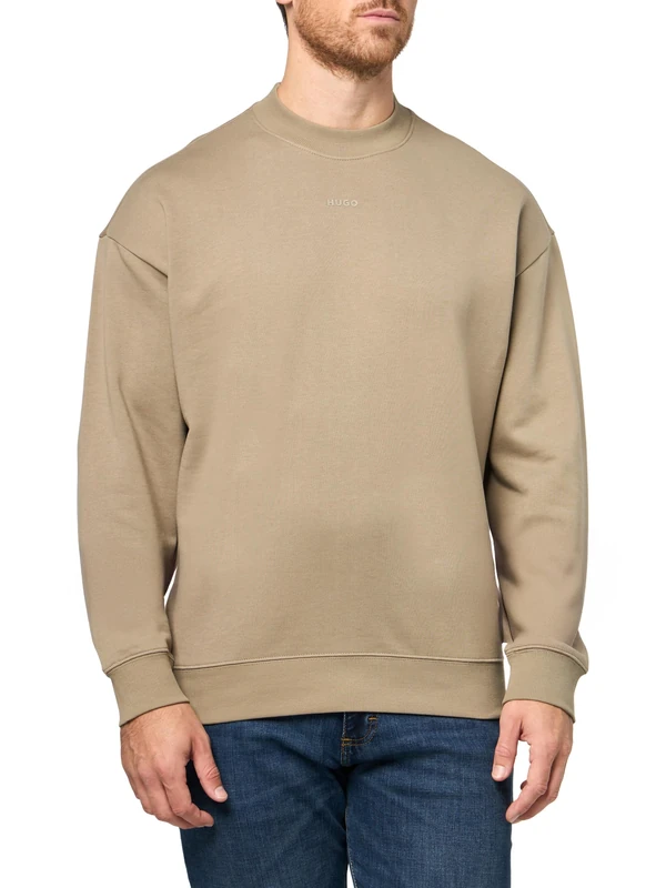 HUGO Men's Small Logo French Terry Sweatshirt, Fallen Rock, XXL - Image 1
