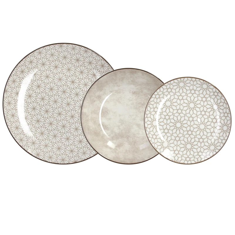 Tognana Habana 18-Piece Dinner Set for 6 People, Porcelain, Beige