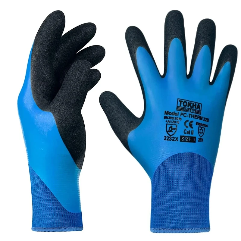 Waterproof Thermal Insulated Winter Work Gloves | Fully Latex Rubber Coated for Water Proof | Fleece Lining Freezer Gloves for Out Door Cold Weather, Car Washing, Fishing, Cleaning (Medium (8))