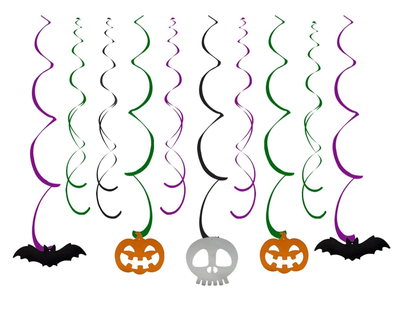 EMPR 10pcs Halloween Hanging Swirl Decorations Spooky Foil Colourful Ceiling Ornaments Hanging Swirls Halloween Party Decorations Scary Outdoor Indoor Decor