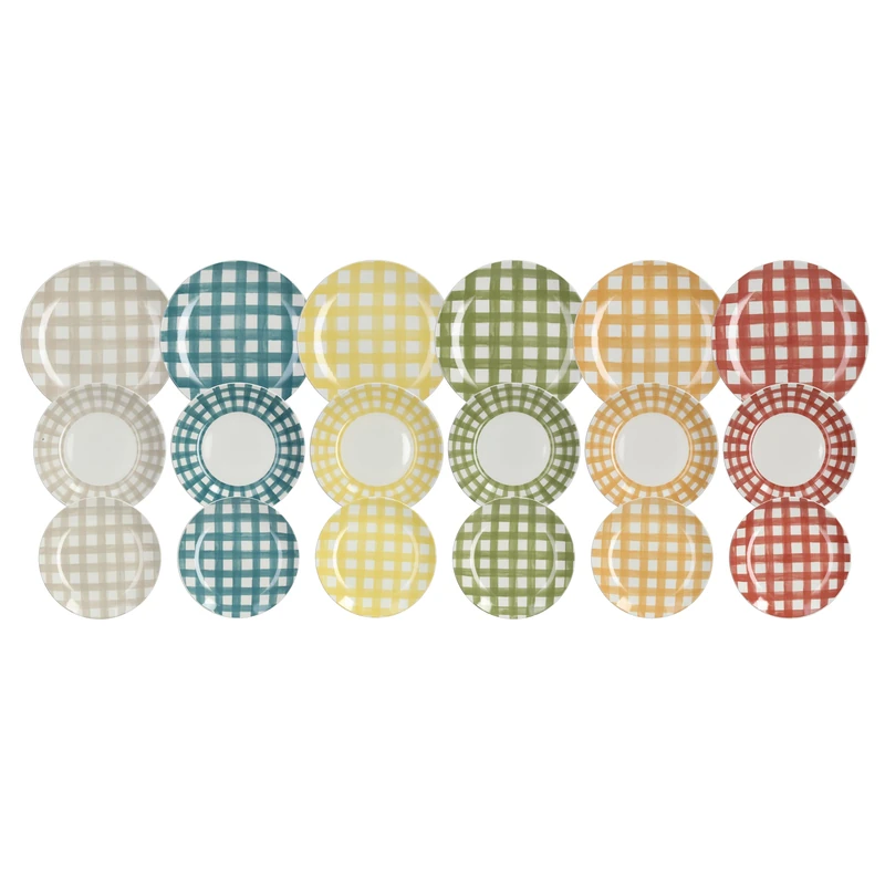 Tognana Caledonia 18-Piece Dinner Set for 6 People, Porcelain, Multi-Colour