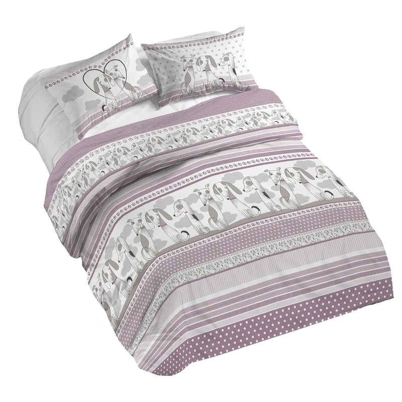 PENSIERI DELICATI Duvet Cover, Cotton, Baubau Pink, Queen-Size Bed