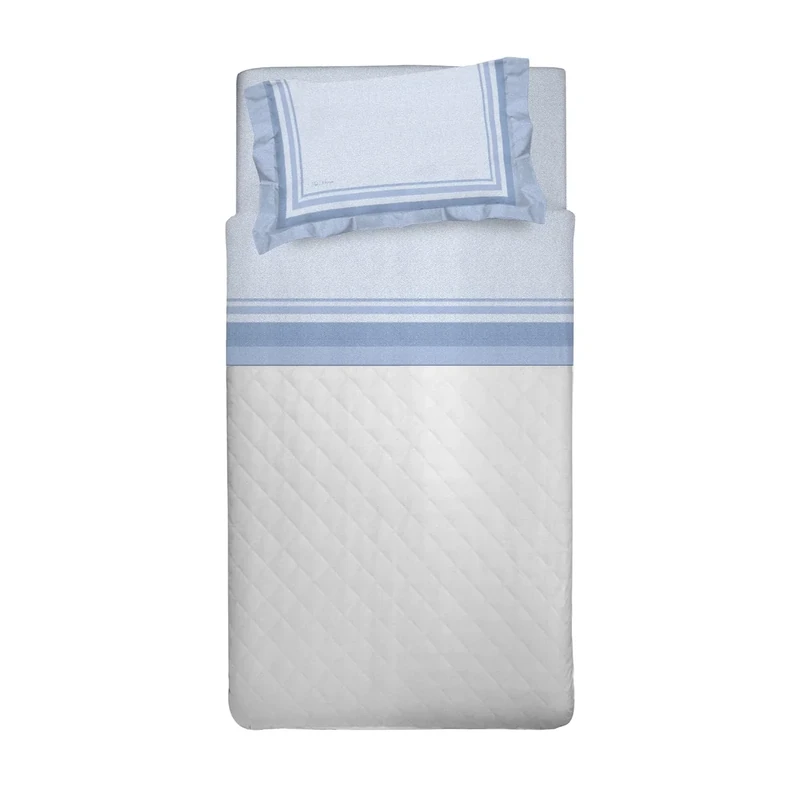 PENSIERI DELICATI 30101 Dublin 30101 Dublin Blue Single Bed Set, 100% Cotton, Warm and Soft Flannelette Bedding Set, 90 x 200 cm, Includes Bottom Sheet, Top Sheet and 1 Pillowcase, Made in Italy, Blue