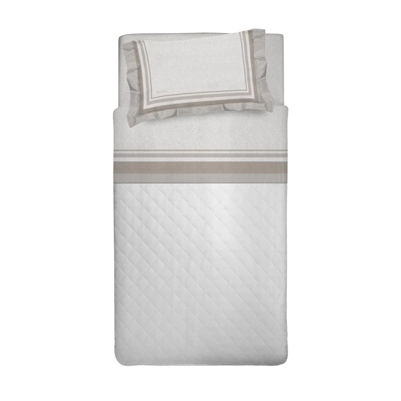 PENSIERI DELICATI 30101 Dublin 30101 Dublin Beige Double Bed Set, 100% Cotton Warm and Soft Flannelette Bedding Set, 120 x 200 cm, Includes Bottom Sheet, Top Sheet and 1 Pillowcase, Made in Italy