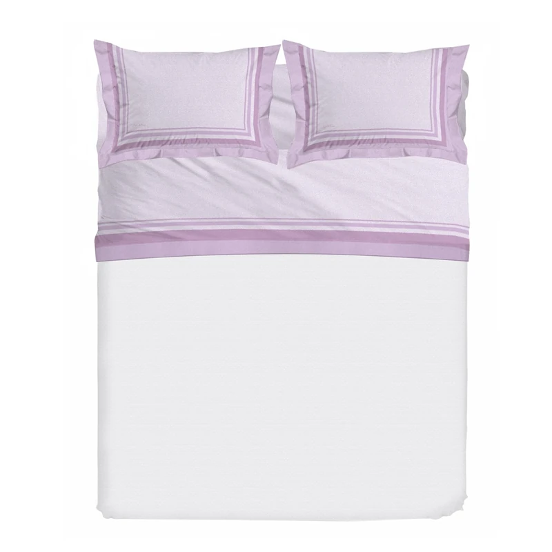 PENSIERI DELICATI 30101 Dublin Pink Double Bed Set, 100% Cotton, Warm and Soft, 180 x 200 cm, Includes Bottom Sheet, Top Sheet and 2 Pillowcases, Made in Italy, Pink