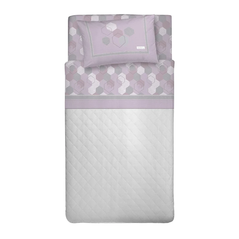 PENSIERI DELICATI 100% Cotton Warm and Soft Flannelette Bedding Set 120 x 200 cm, Includes Bottom Sheet, Top Sheet and 1 Pillowcase, Made in Italy, Bologna Pink