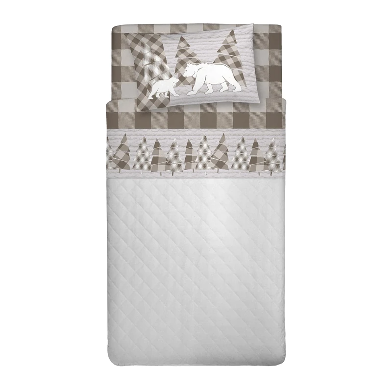 PENSIERI DELICATI Single Bed Set, Flannel, 100% Warm and Soft Cotton, Complete Bedding Set for Single Bed 90 x 200 cm, Includes Bottom Sheet, Top Sheet and 1 Pillowcase, Made in Italy, Canada Beige