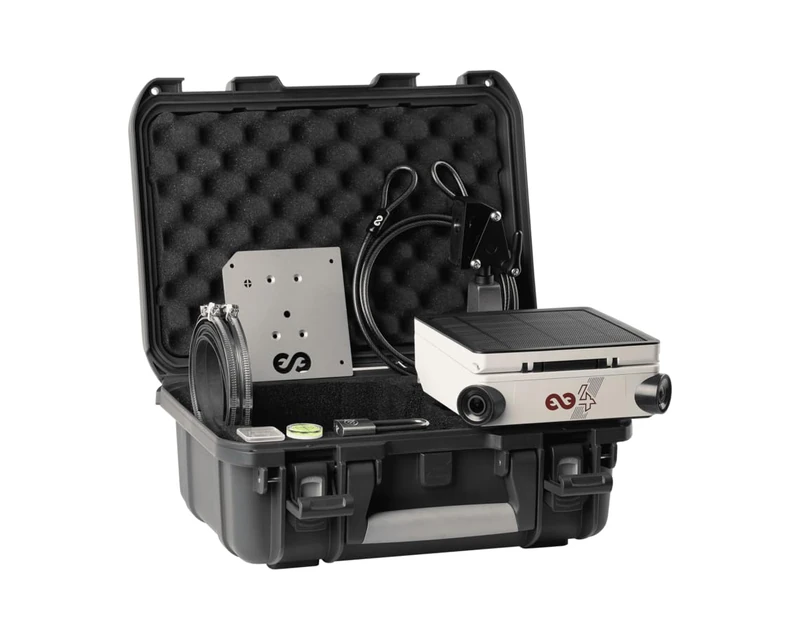 Enlaps Pack Tikee 4 with Hard case -12MP 6K Autonomous Timelapse Camera and Accessories, 220° Panoramic Angle, Solar Panel, 4G/LTE WiFi, Remote Monitoring, Weatherproof IP66, Ideal for Construction
