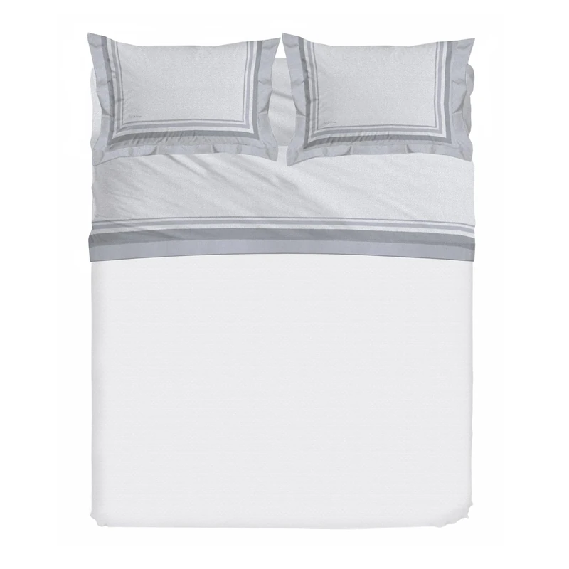 PENSIERI DELICATI 30101 Dublin Grey Double Bed Set, 100% Cotton, Warm and Soft, 180 x 200 cm, Includes Bottom Sheet, Top Sheet and 2 Pillowcases, Made in Italy, Grey