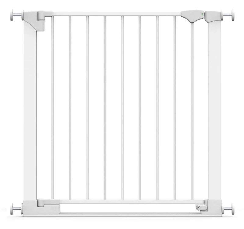 Safetots SafeStep Gate, White, 82cm - 89cm, Extra Low Walkthough, 67cm Extra Wide Doorway, One Piece Extra Wide Gate for Stairs, Hallways and Doors, Baby and Toddler, Easy Installation
