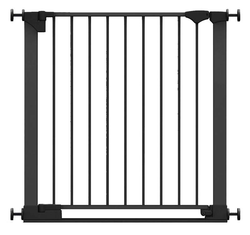 Safetots SafeStep Gate, Black, 82cm - 89cm, Extra Low Walkthough, 67cm Extra Wide Doorway, One Piece Extra Wide Gate for Stairs, Hallways and Doors, Baby and Toddler, Easy Installation