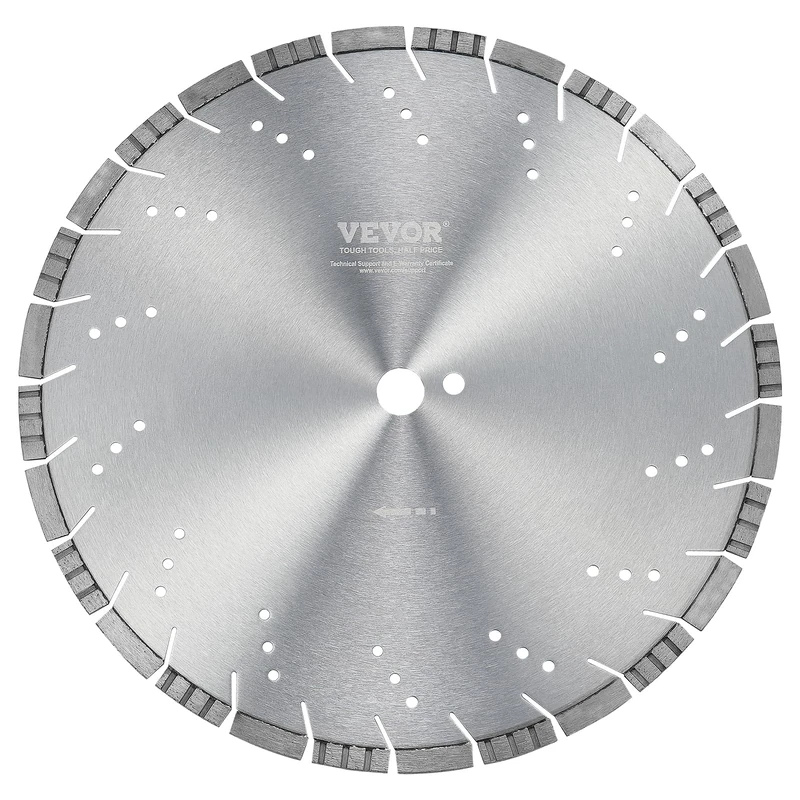 VEVOR 16in/400mm Diamond Blade, 0.47in/12mm Slanted Teeth, Universal 1in/25.4mm Center Hole, for Concrete, Stone, Marble, Tile, Brick