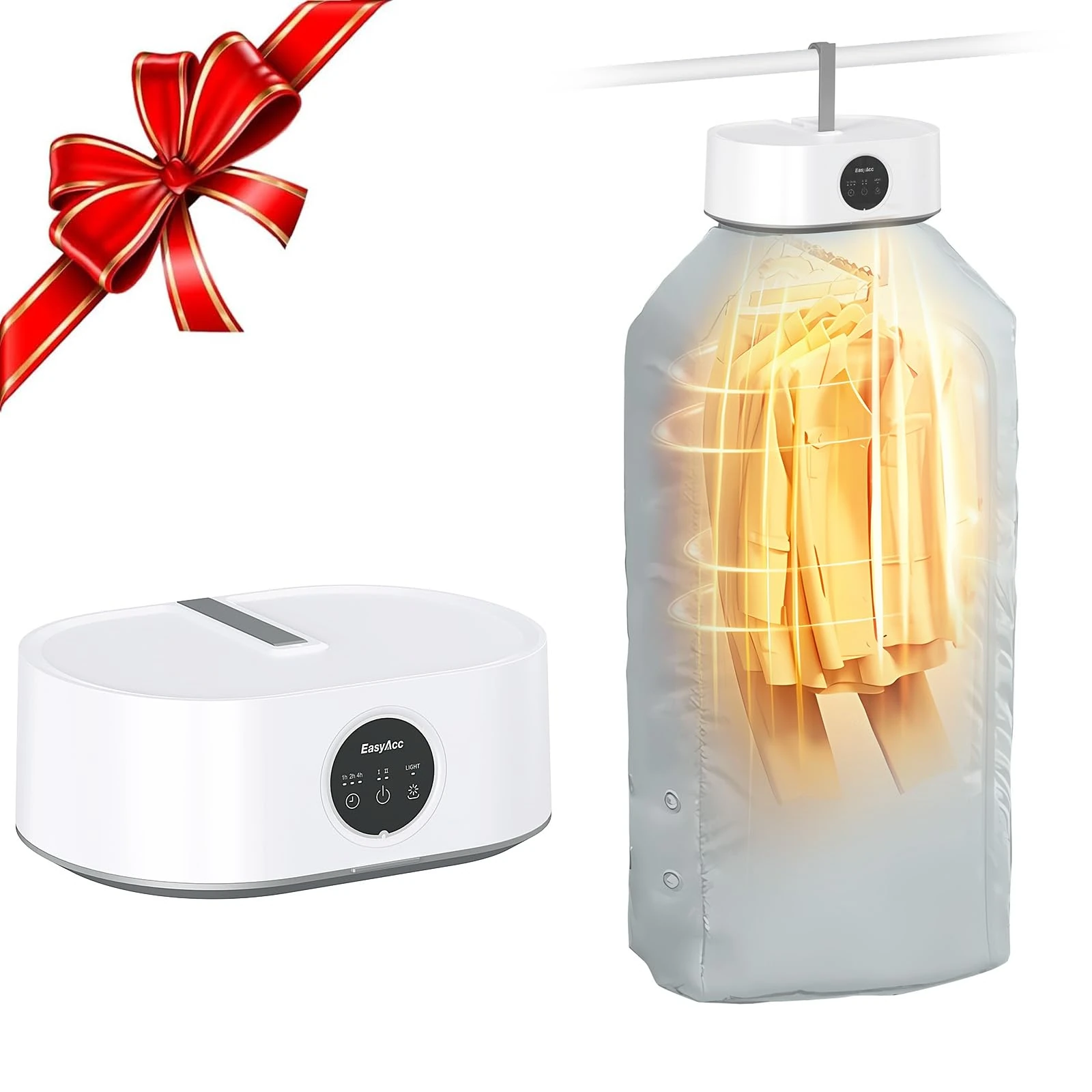 Electric Clothes Dryer,EasyAcc Portable Clothes Dryer Energy-Efficient 2H Quickly Drying 600W Timer UV Sterilization Indoor With Cover Fast Drying For Light Clothes Underwear