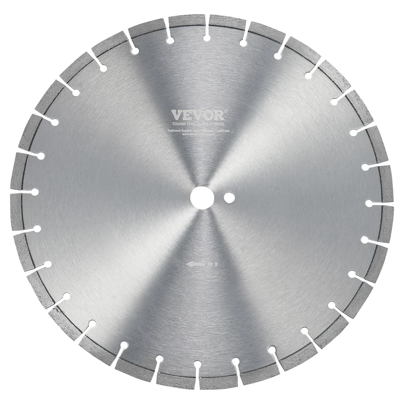 VEVOR 16in/400mm Concrete Diamond Saw Blade, 0.47in/12mm Flat Teeth, 1in/25.4mm Arbor Hole, for Concrete, Stone, Marble