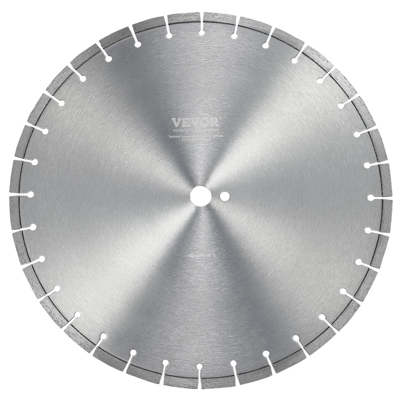 VEVOR Diamond Blade, 18inch/450mm Concrete Saw Blade Wet or Dry, 0.47inch/12mm Flat Teeth Diamond Segment Blade, Universal 1 inch/25.4 mm Center Hole Diameter, for Concrete Cement Board Tile Brick