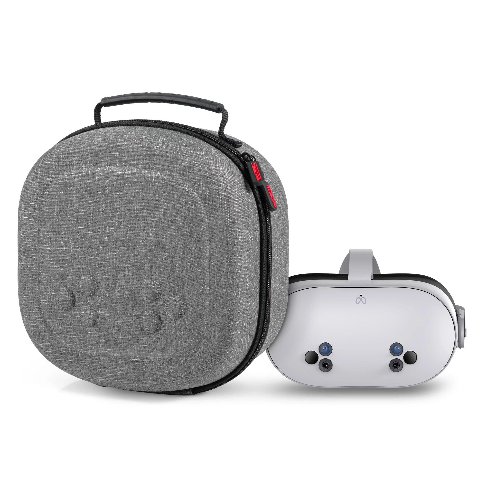 DEVASO Hard Carrying Case for Meta Quest 3S/Quest 3/Vision Pro, VR Gaming Headset and Touch Controllers Accessories Travel Carry Case, Small Hard Shell Storage Case for Apple Vision Pro, Gray