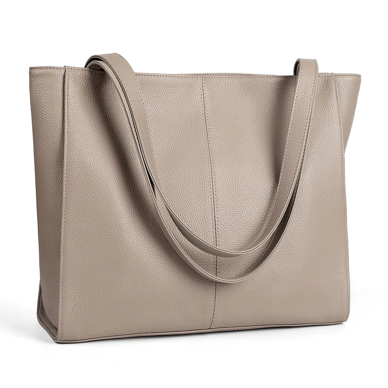 befen Genuine Leather Tote Shoulder Bag for Women, Woman Leather Totes Bags Purse Satchel Handbags with Top Handles for Work & Daily Taupe
