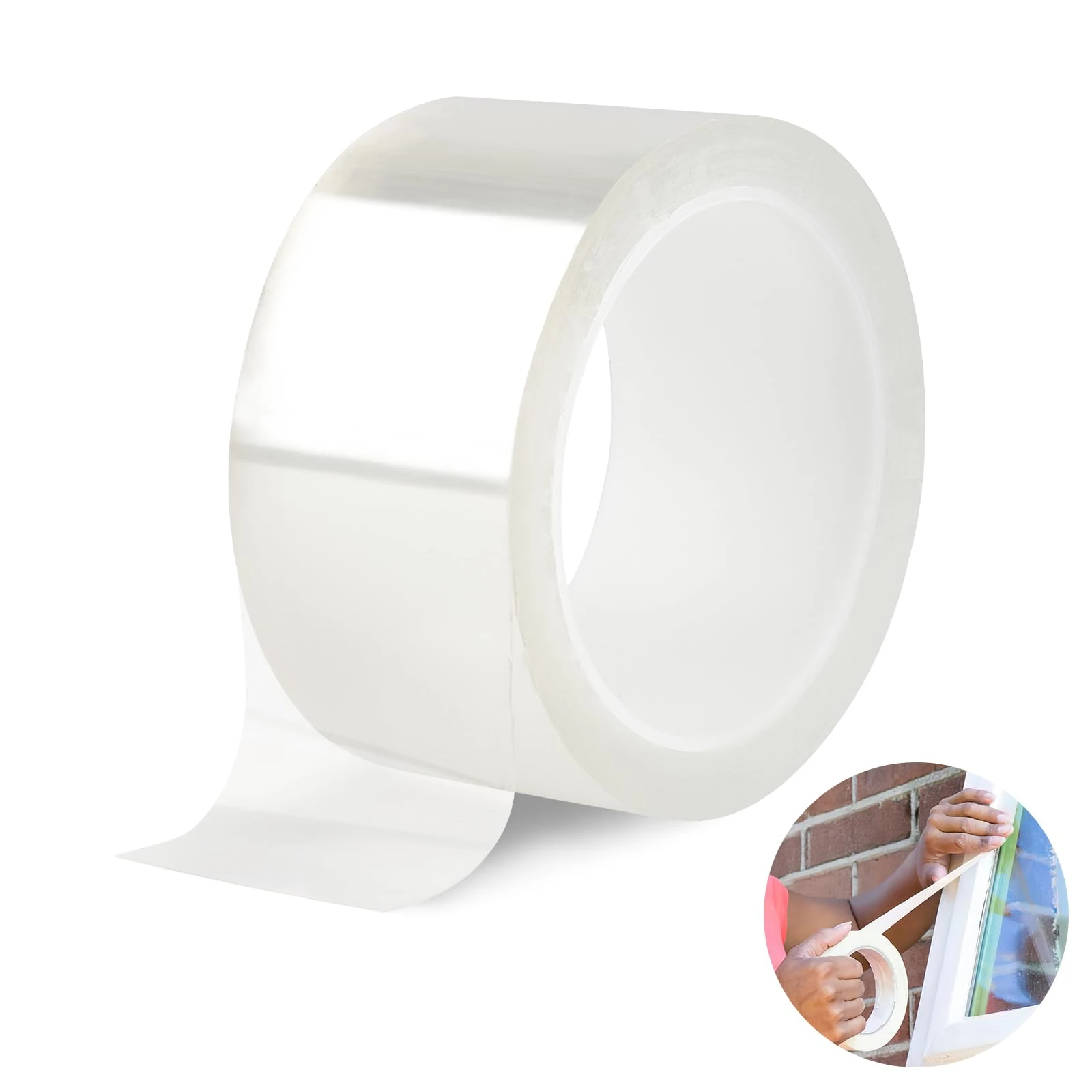 Neerow Clear Waterproof Tape, Window Weather Sealing Tape, Transparent Adhesive Tapes 50mm x 10m for Winter, Window, Door Draft Stopper, Roof, Greenhouses, Car Port