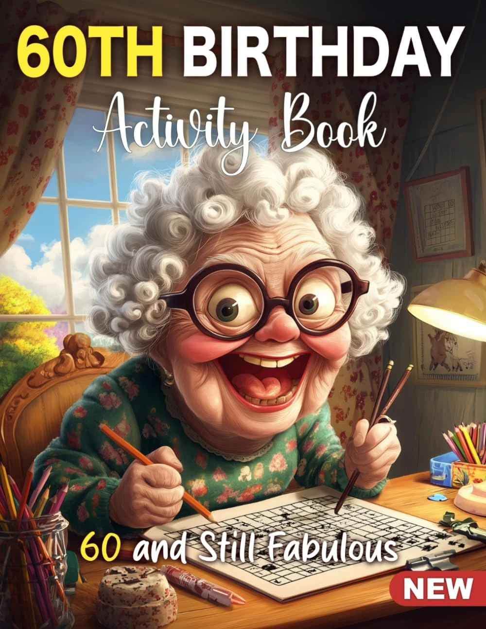 Happy 60th Birthday Gifts for Women Funny: Fun 60th Birthday Activity Book for Women with Sudoku, Coloring Pages, Mazes, Word Search, Crossword - ... Friends, Coworkers, and Adults Turning 60