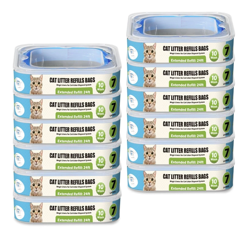 Zippland 12 Pack Cat Litter Refills Cartridge Compatible with Your Genie Litter Standard, Plus and XL Cat Litter Pail - Image 1
