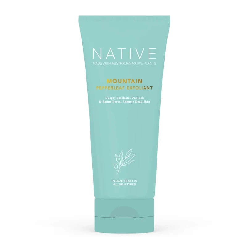 Klara Cosmetics Native Mountain Pepperleaf Exfoliant - Gentle Face Scrub - Exfoliating Face Wash with Manuka Honey, Papaya and Vitamin E - 3.4 oz