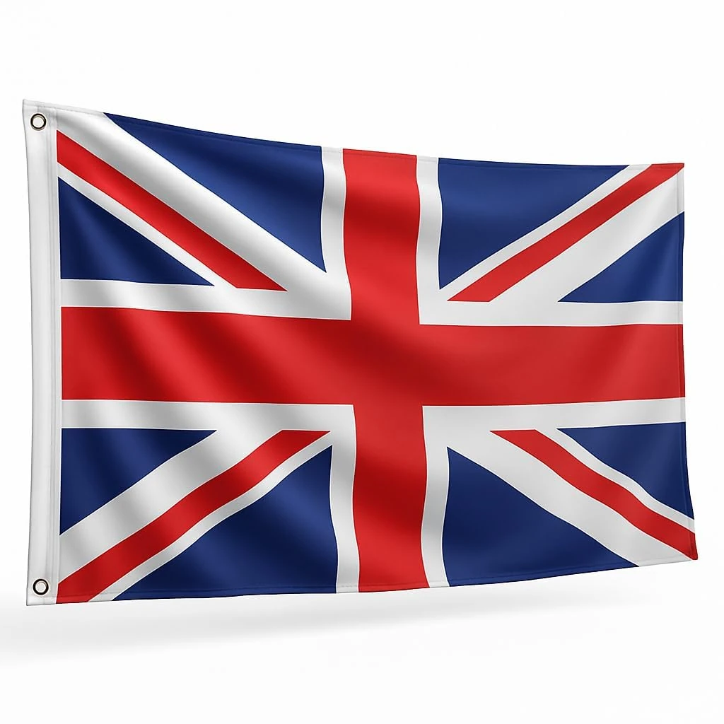 5FT x 3FT United Kingdom Flag Great Britain National Union Jack Flag Premium Quality Polyester with Metal Eyelets for Indoor Outdoor Decorations Red/Blue/White 5x3 Ft