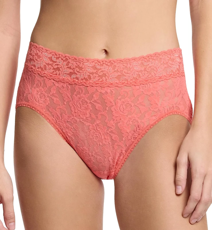 hanky panky Women's Signature Lace Low Rise Thong, Courageous Coral, One size