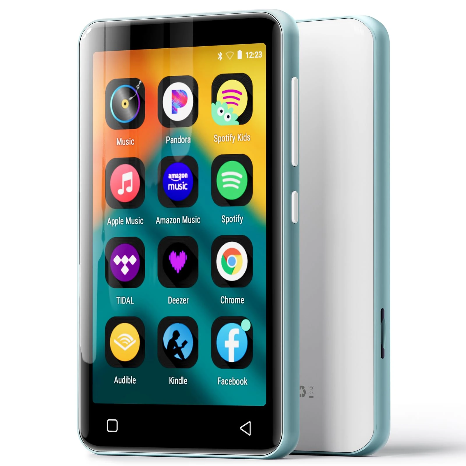 innioasis 80GB MP3 Player with Bluetooth and wifi, MP3 Player for Kids with Spotify, Spotify Kids, Pandora, Audible, 4.0" Touch Screen Music Player with Parental Controls, Up to 1TB (White+ Sky-blue)