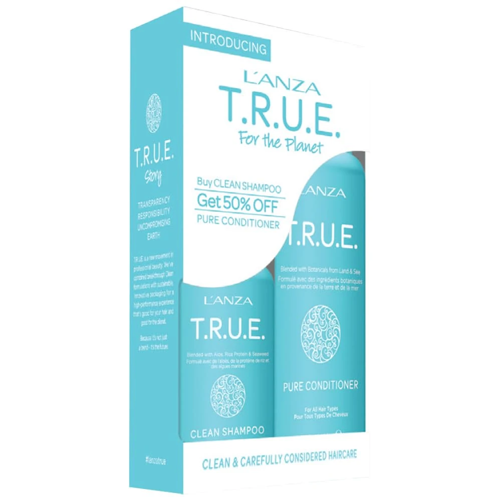 L'Anza T.R.U.E Gift Set - Clean Shampoo 56g Powder & Pure Conditioner 236ml