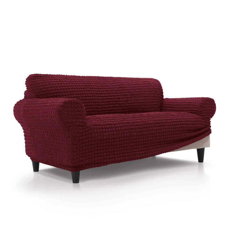 FAVERTI® Super Elastic 3-Seater Sofa Cover from 180 to 230 cm | BUFALI Model | Bordeaux | Ideal Cover for Any Shape of Sofa | Quality Jacquard Fabric Protector 3D Cotton Feel